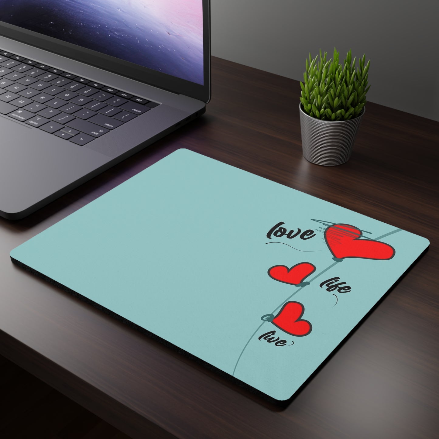 Love Life Hearts Rectangular Mouse Pad