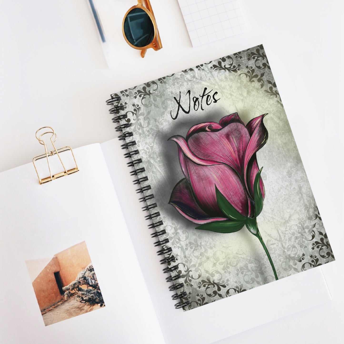Floral Spiral Notebook - Perfect for Journaling, Note-taking, Gifts for Students, Mothers Day, Elegant Stationery