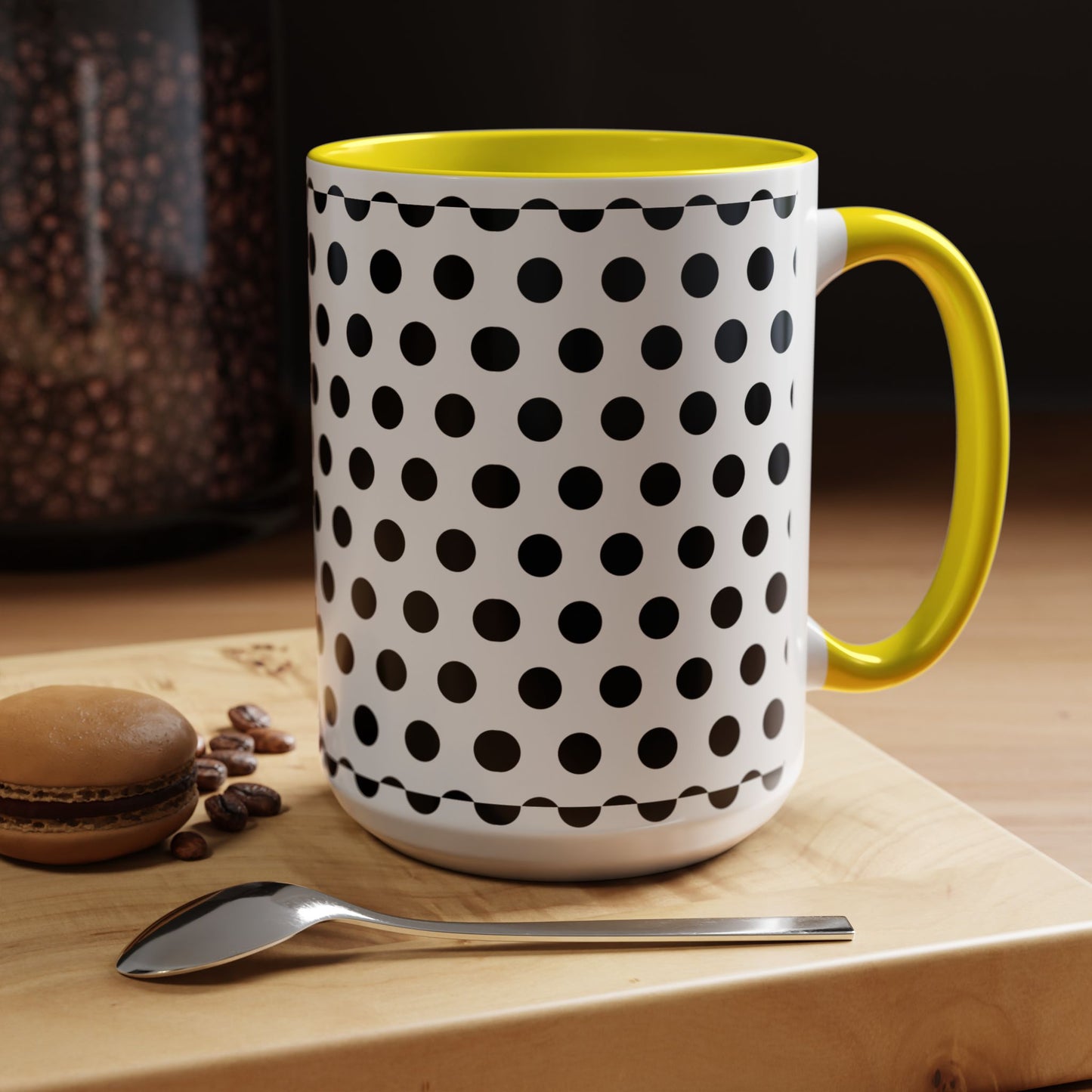 Elegant Polka Dot Mug - Stylish Coffee Cup for Home, Office, Gift for Birthdays, Anniversaries, Holidays, Unique Drinkware