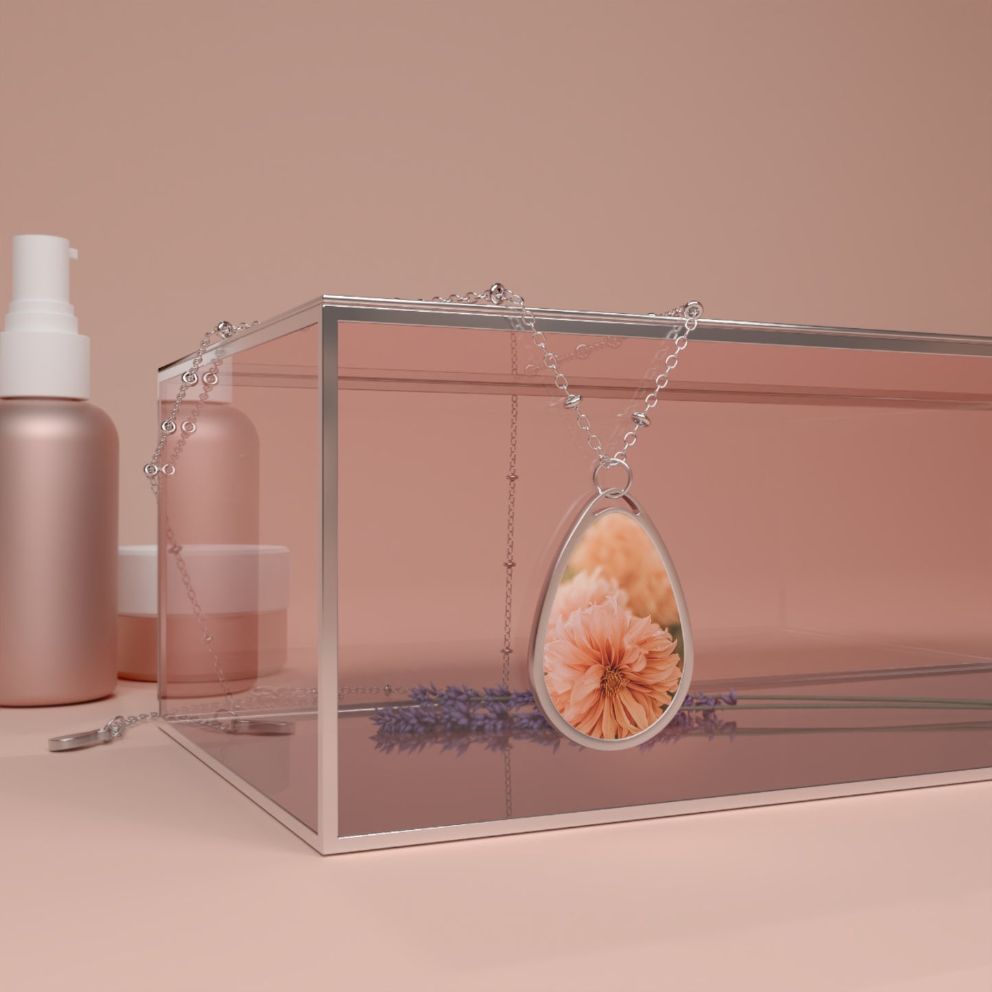 Floral Oval Necklace with Elegant Charm, Perfect Gift for Her, Nature-Inspired Jewelry, Birthday, Anniversary, Everyday Wear