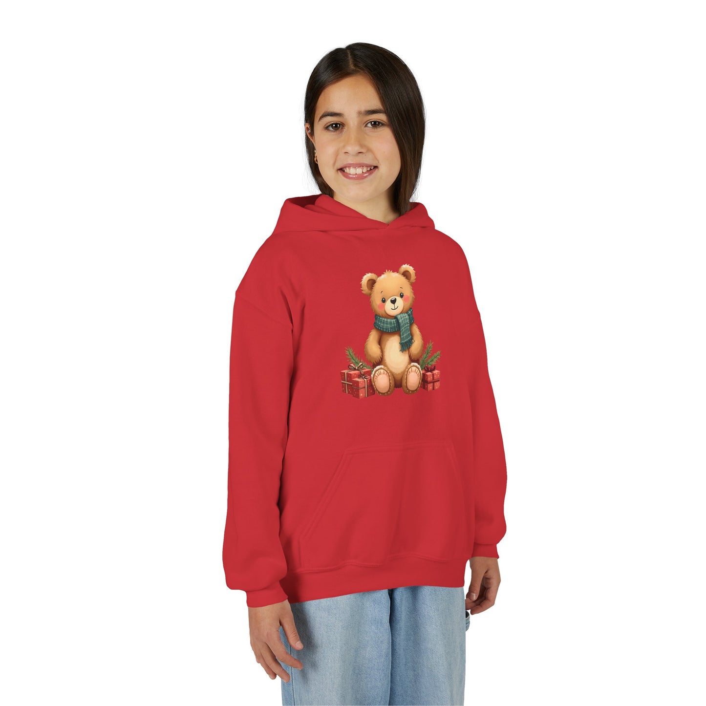 Kids Holiday Teddy Bear Hoodie – Cute Christmas Gift Sweatshirt