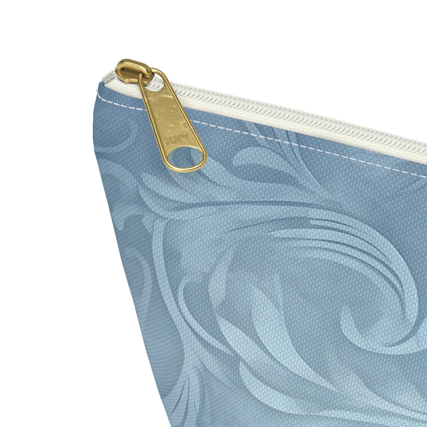 Blue Floral Swirl Accessory Pouch — T-Bottom Makeup & Travel Zip Bag