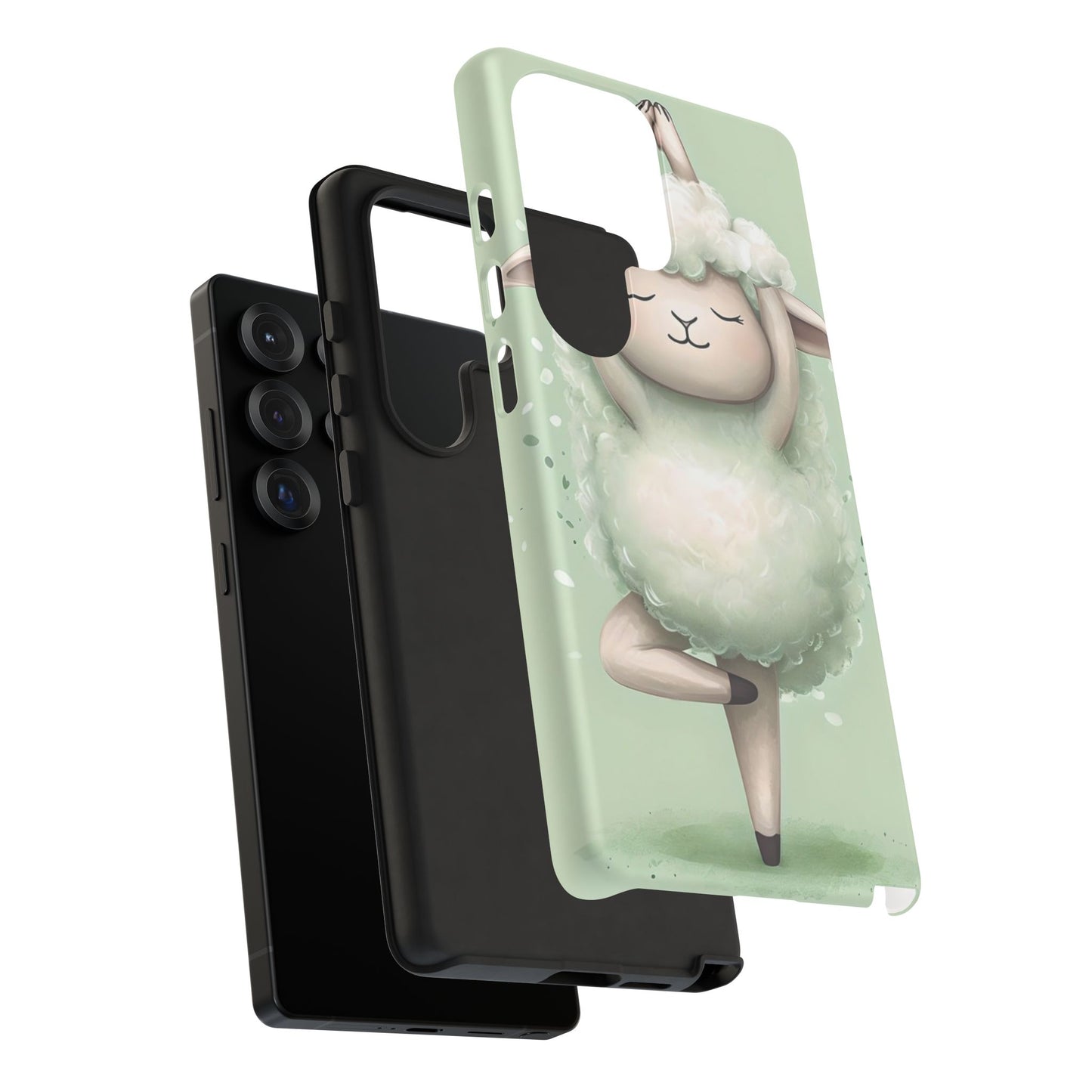 Cute Yoga Sheep Phone Case — Pastel Lamb Ballerina Protective Cover