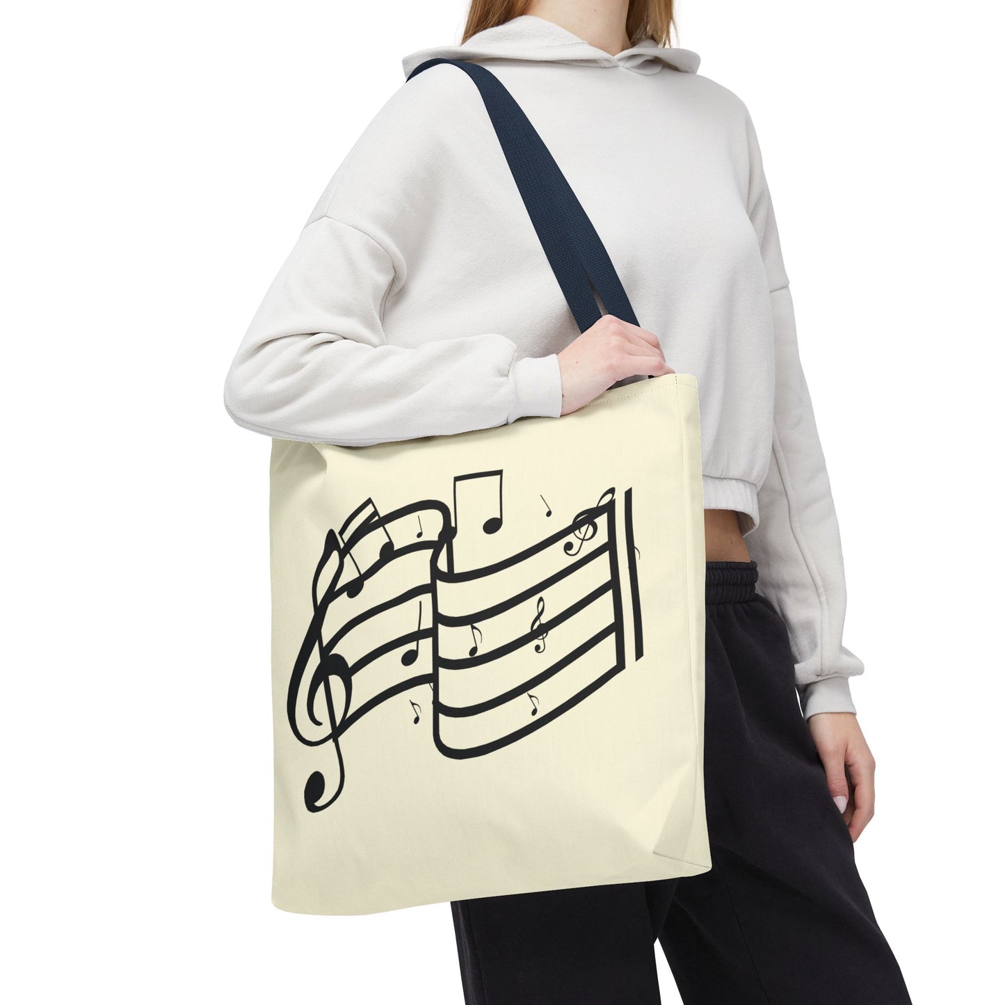 Music Notes Tote Bag — Sheet Melody Canvas Tote for Musicians & Music Lovers
