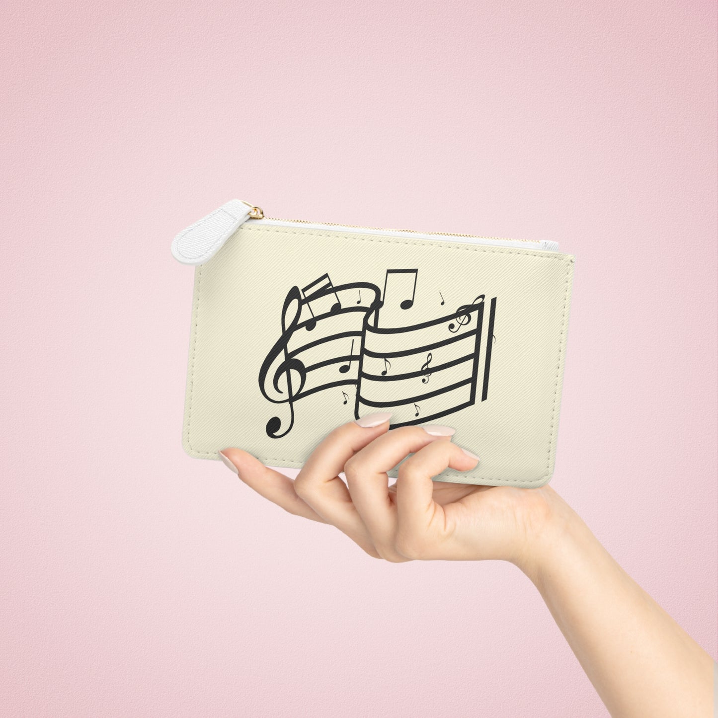 Musical Notes Mini Clutch — Music Lover Zip Pouch