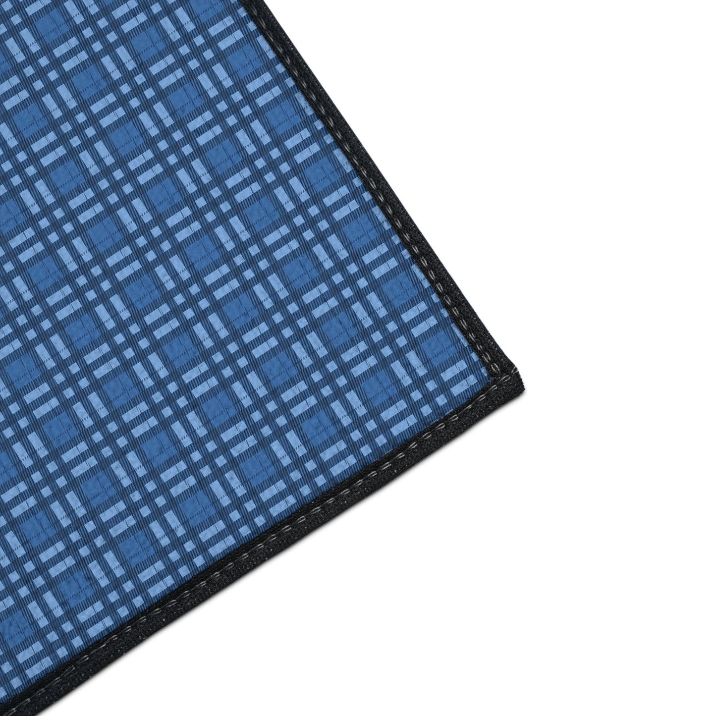 Blue Plaid Heavy-Duty Floor Mat — Durable Non-Slip Entry & Utility Rug