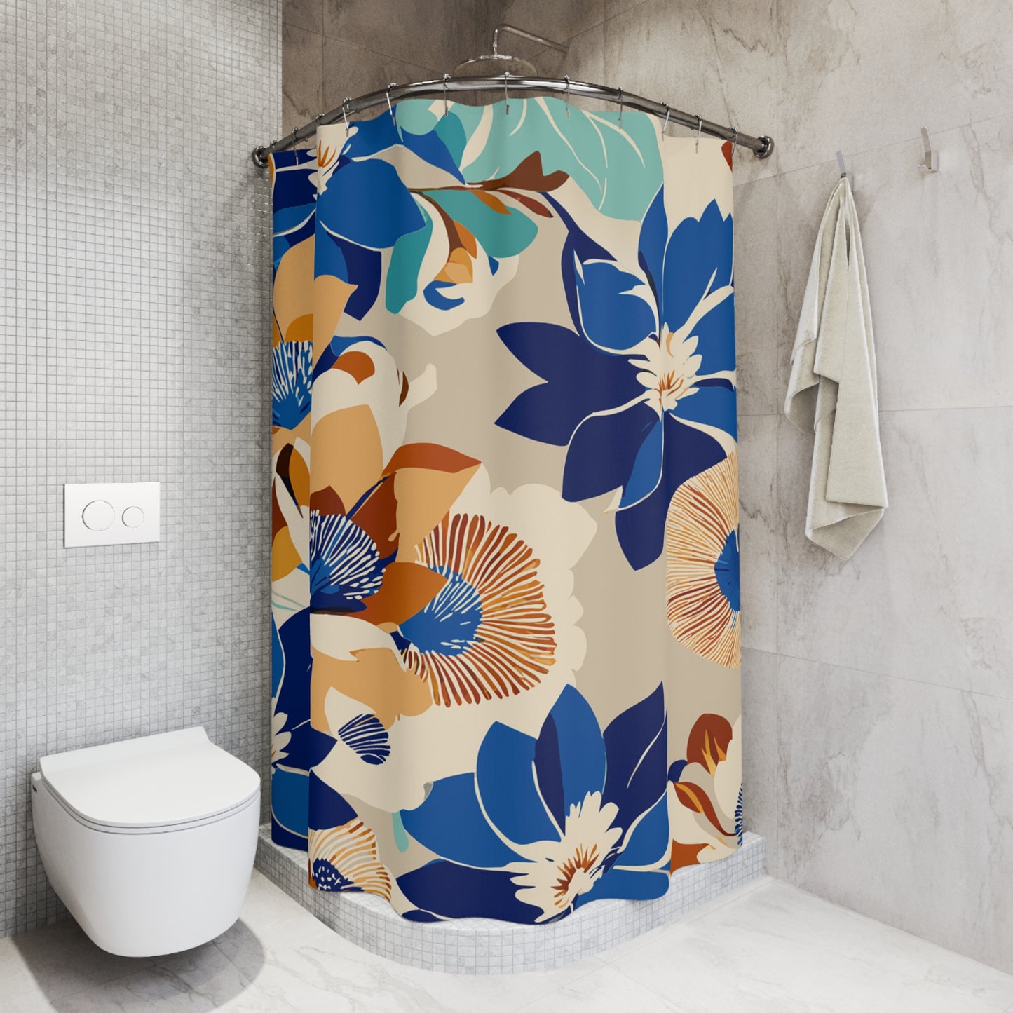 Blooming Floral Shower Curtain - Vibrant Bathroom Décor, Boho Chic Style, Home Gift, Elegant Bathroom Upgrade, Self-Care Essentials