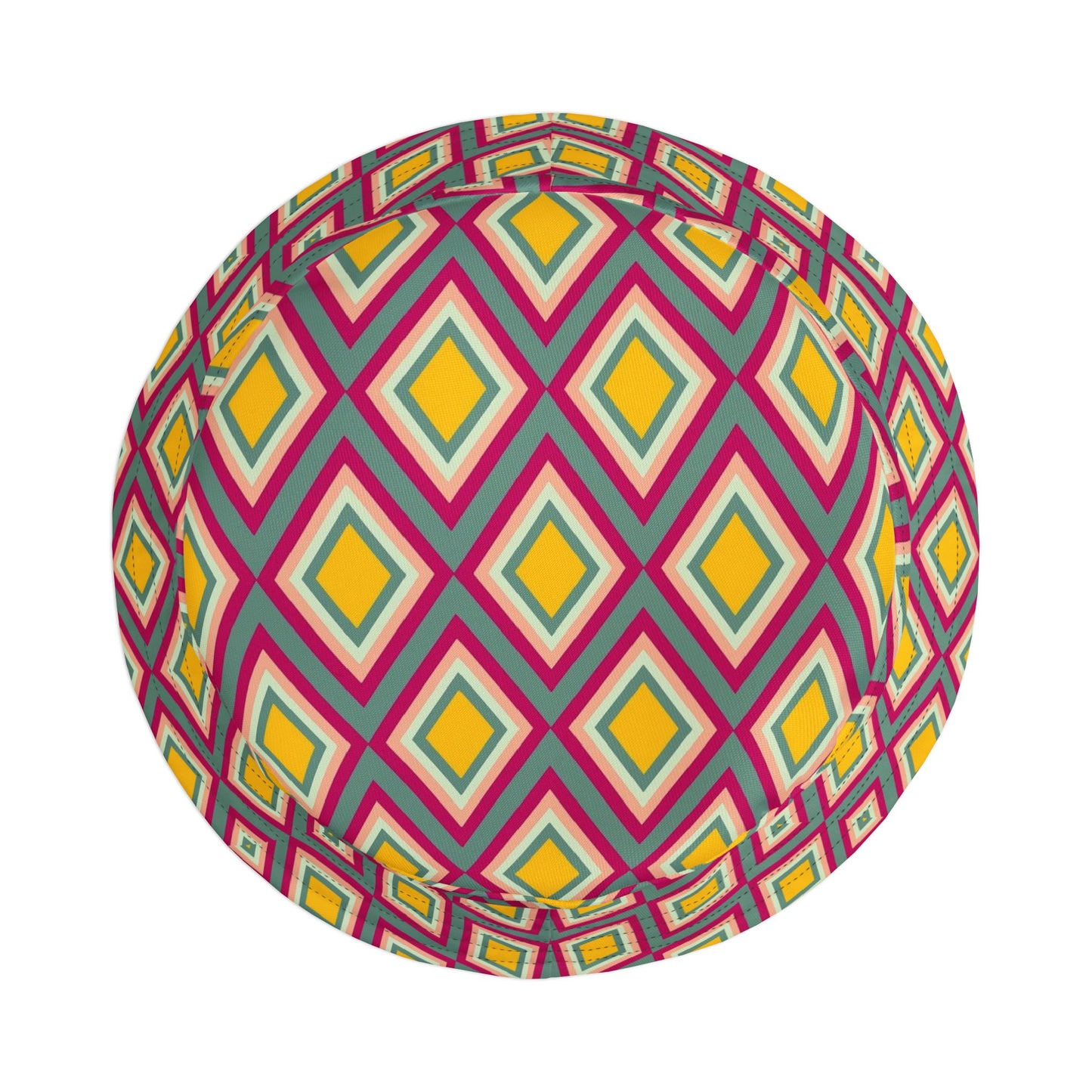 Diamond Geo Print Bucket Hat — Colorful Retro Festival Sun Hat