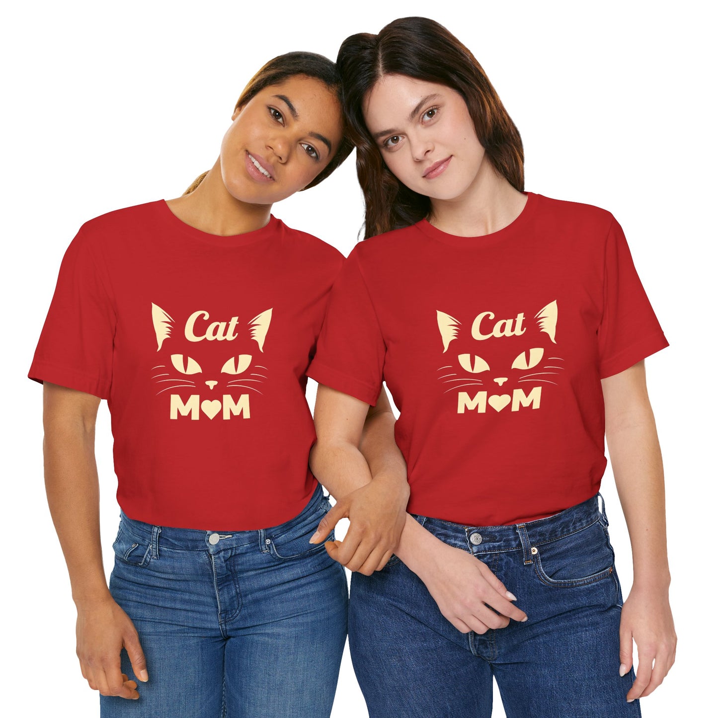 Cat Mom T-Shirt — Cute Cat Face Graphic Tee for Cat Lovers
