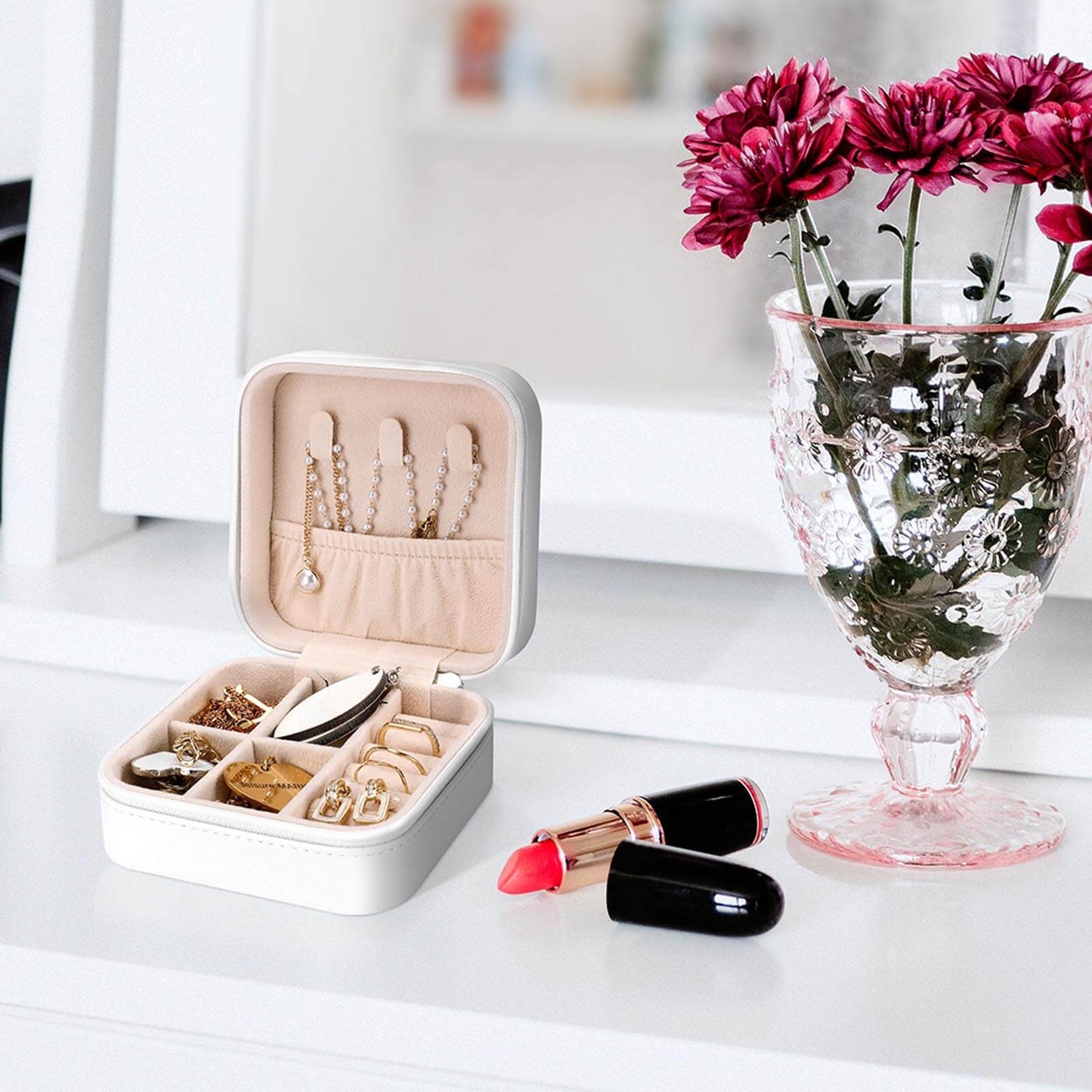 PU Portable Travel Jewellery Box - Letter X