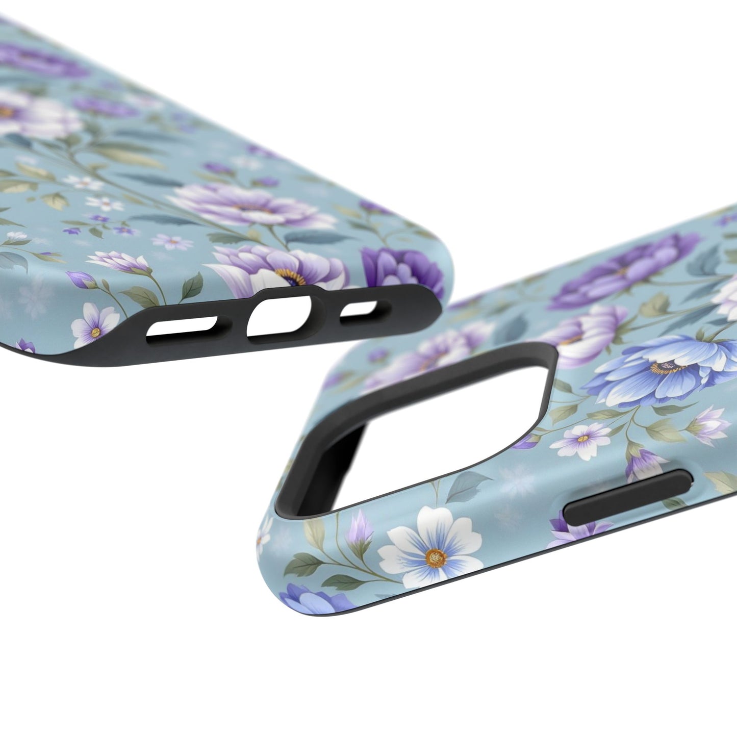Floral Purple Peony Phone Case — Magnetic Impact‑Resistant Protective Cover