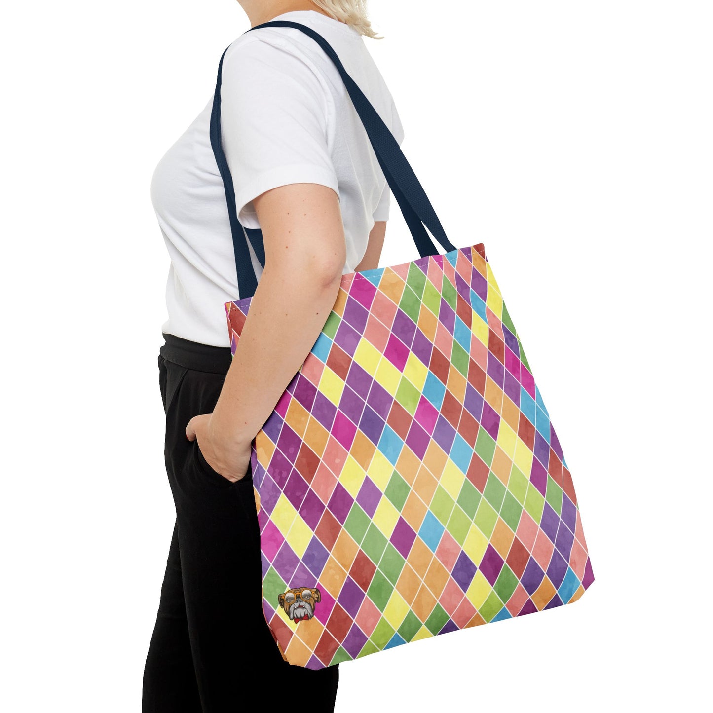 Colorful Geometric Tote Bag, Funky Shoulder Bag, Eco-Friendly Shopping Tote, Stylish Beach Bag, Art-Inspired Everyday Bag