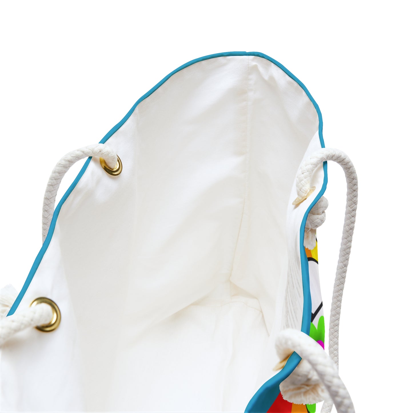 Love Rainbow Weekender Bag — Colorful 70s Floral Travel Tote