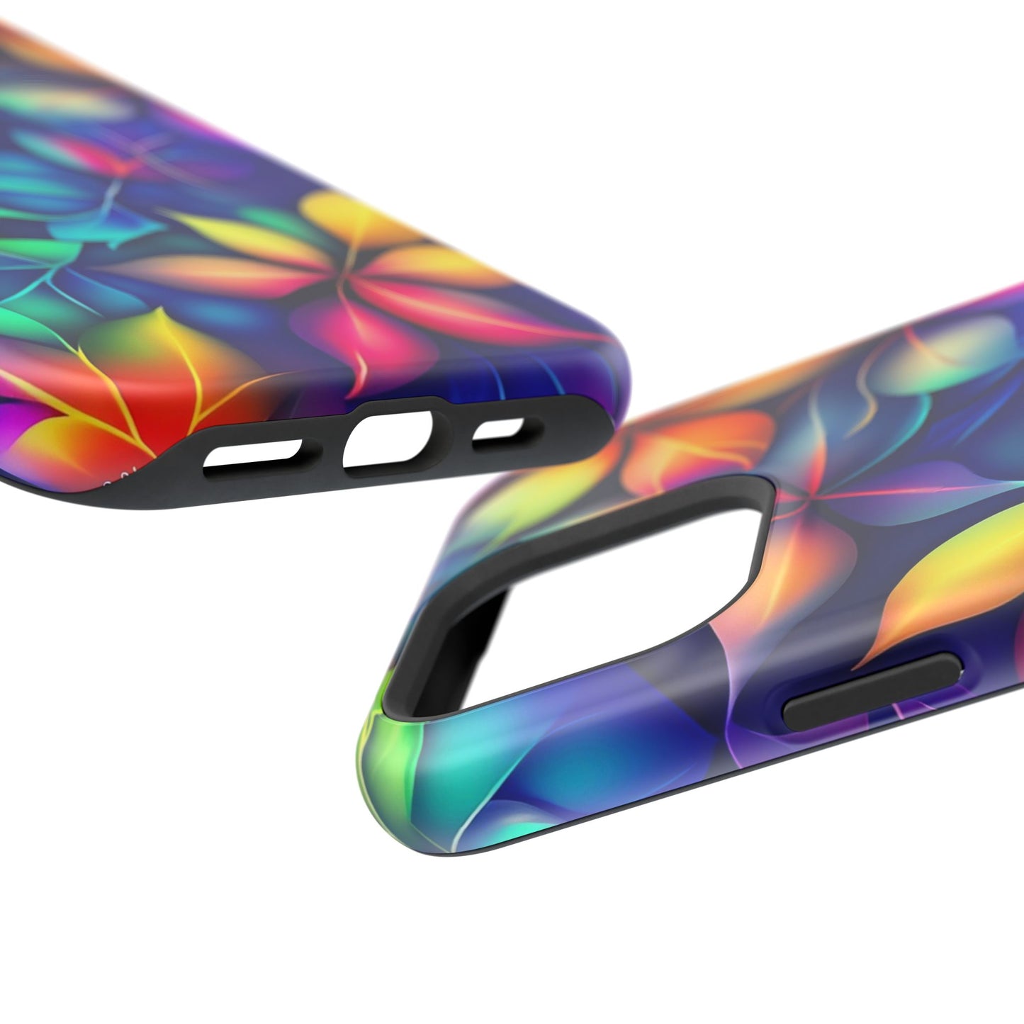 Floral Prism Magnetic Impact-Resistant Phone Case — Colorful Gradient Petal Design