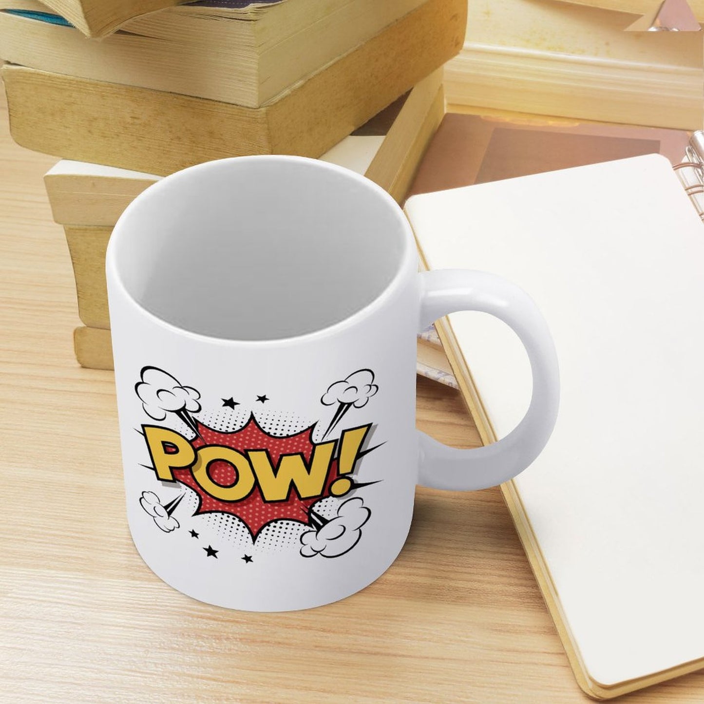 14oz White Ceramic Mug with Handle