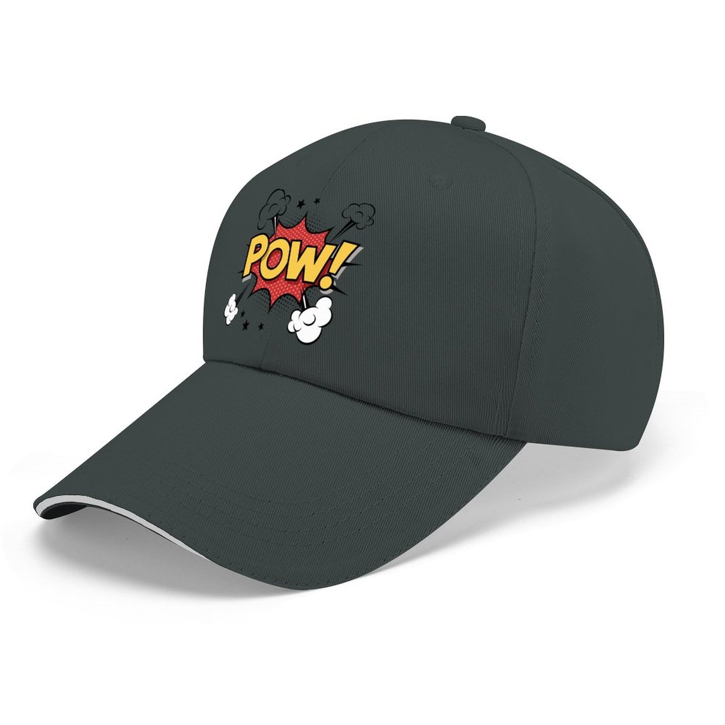 "POW" Baseball Cap for Men Women Curved Visor Sandwich