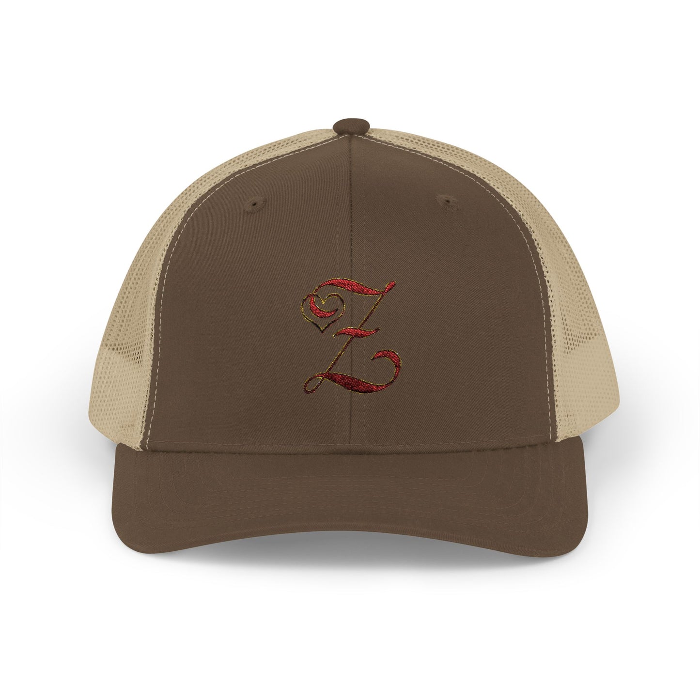 Embroidered 'Z' Snapback Trucker Cap — Vintage Monogram Initial Hat