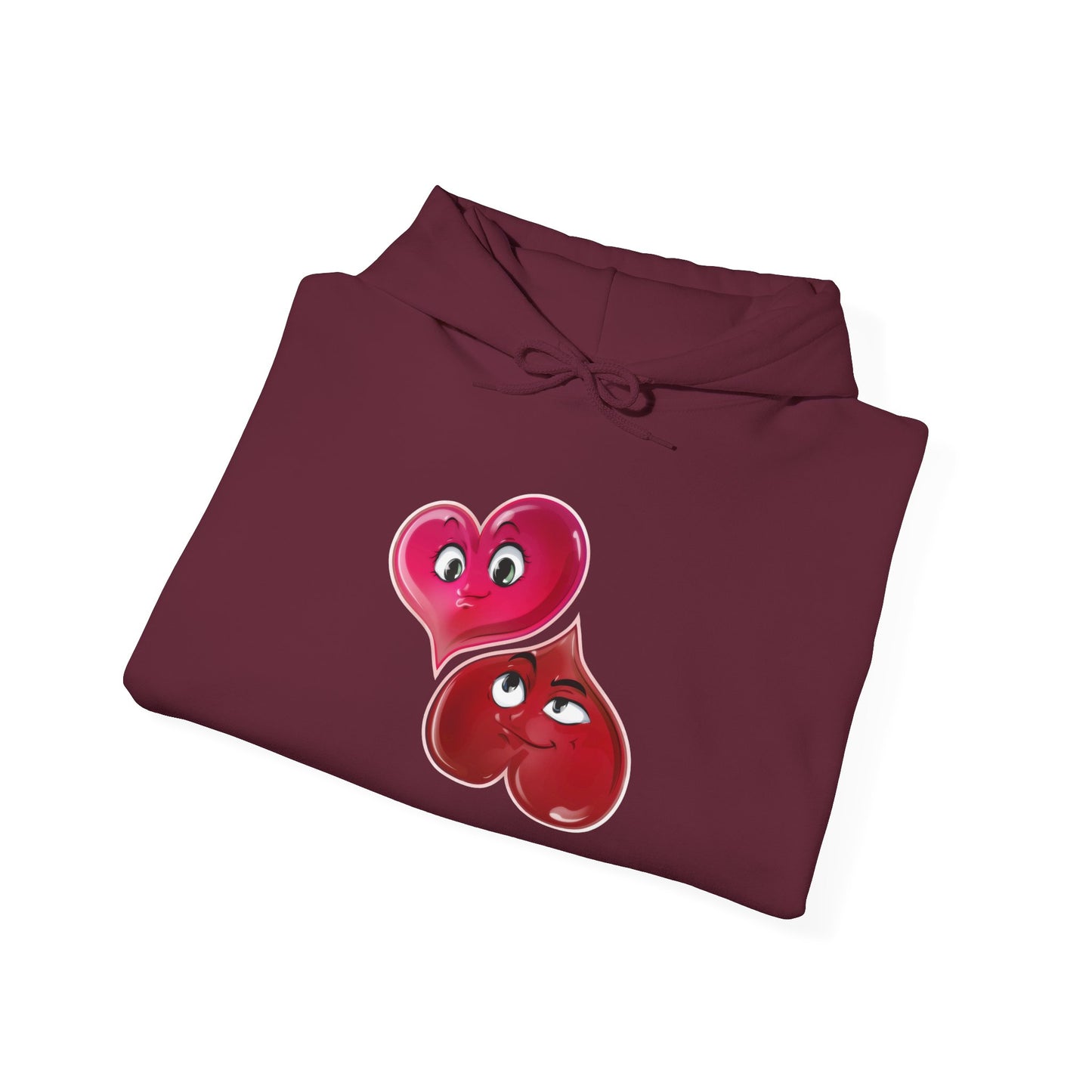 Heart Buds Hoodie — Cute Pair of Cheeky Heart Characters, Valentine’s Day Gift