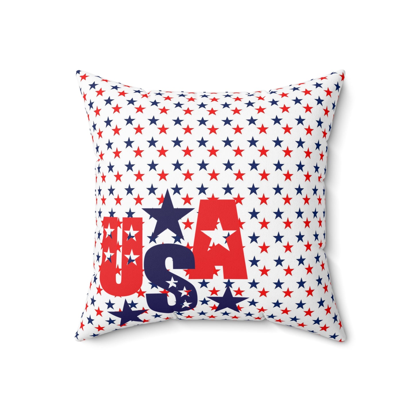 Patriotic USA Star Square Pillow, Throw Cushion, Home Decor, Independence Day Gift, Americana Style, USA Flag Decor