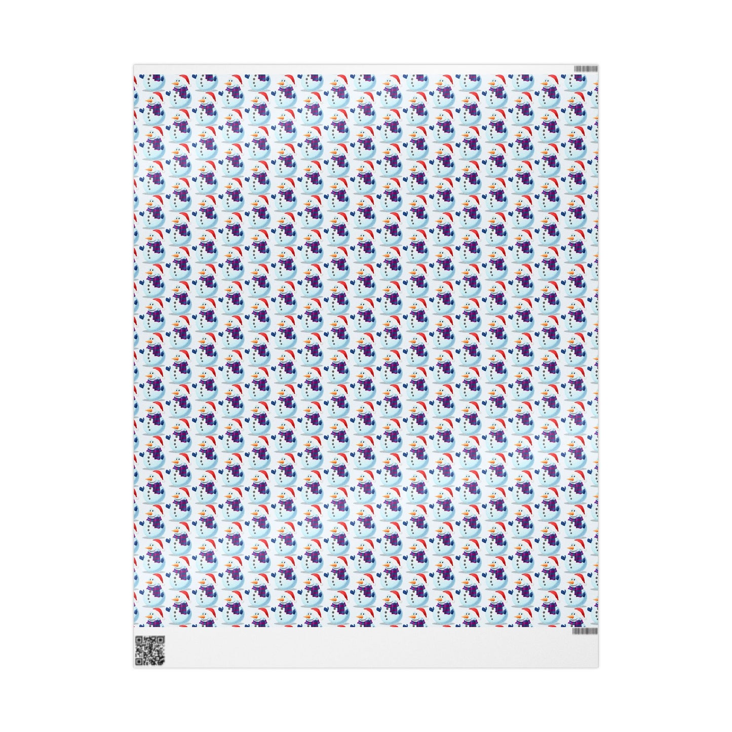 Snowman Pattern Wrapping Paper Roll — Cute Winter Holiday Gift Wrap