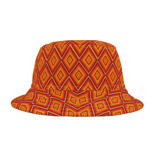 Vibrant Geometric Bucket Hat, Summer Accessory, Festival Wear, Unique Gift, Vacation Style, Trendy Headwear, Outdoor Fashion