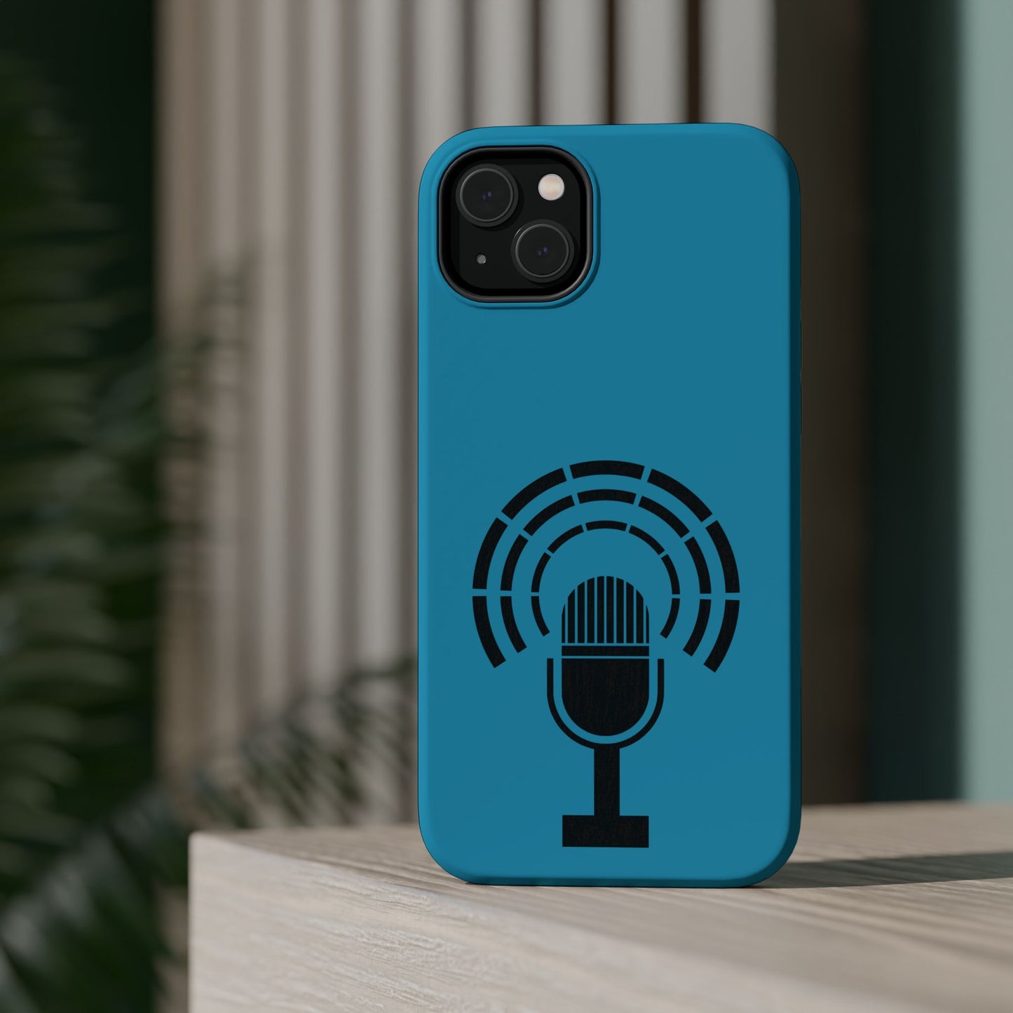 Phone Case — Retro Microphone Podcast Design, Magnetic Impact-Resistant