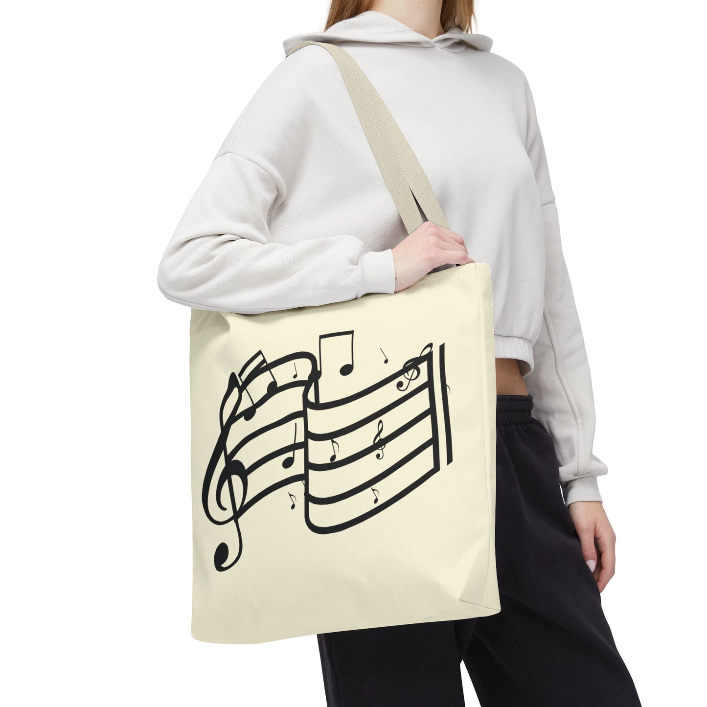 Music Notes Tote Bag — Sheet Melody Canvas Tote for Musicians & Music Lovers
