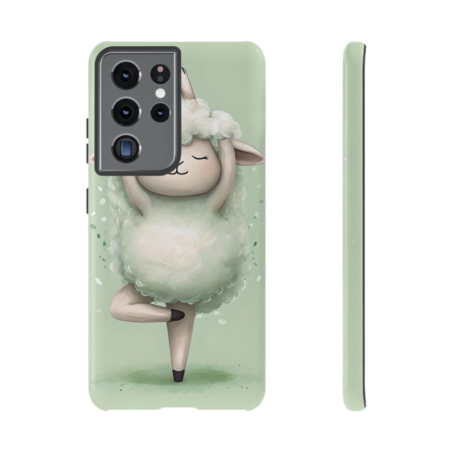 Cute Yoga Sheep Phone Case — Pastel Lamb Ballerina Protective Cover