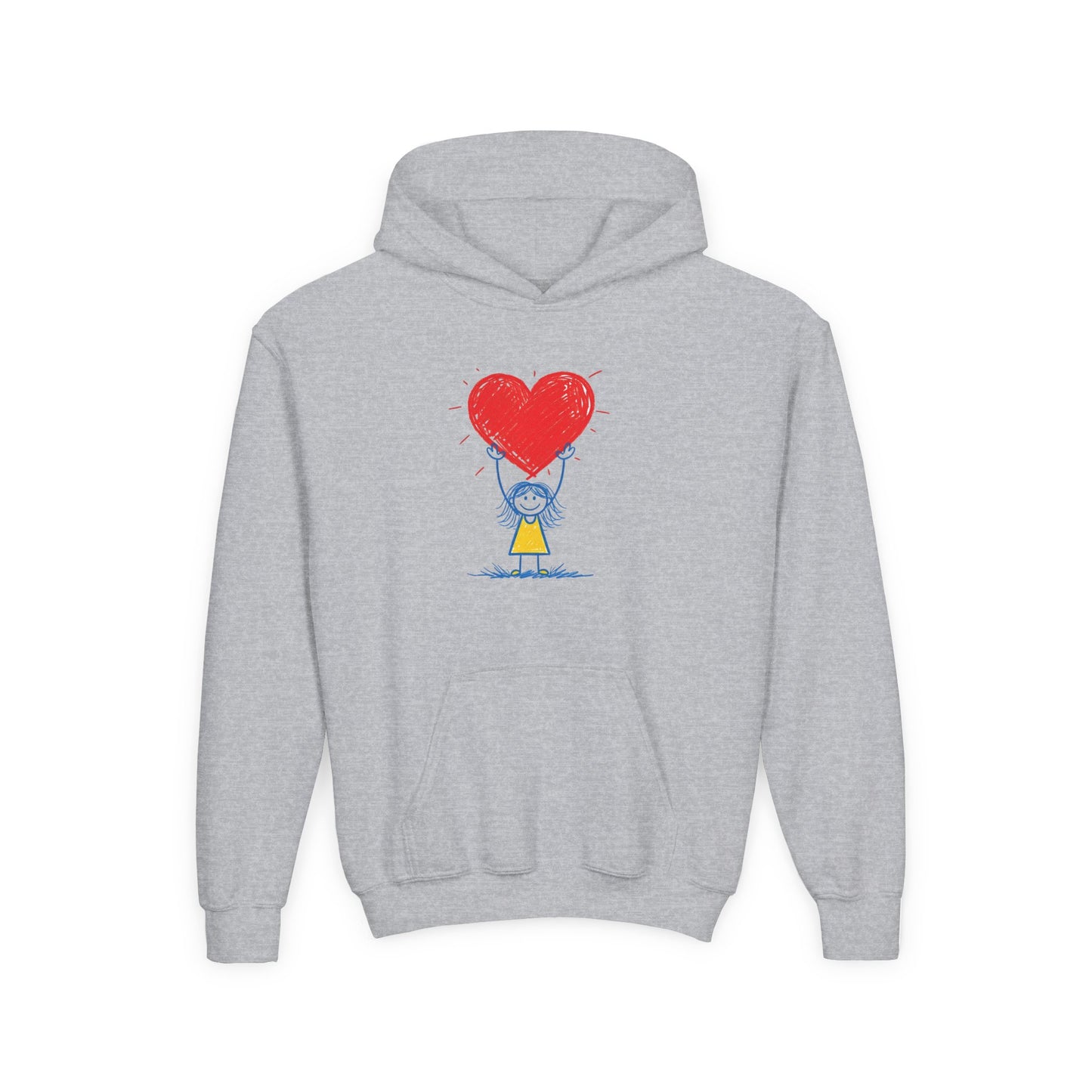 Kids Heart Balloon Hoodie — Cute Girl Holding Red Heart Design