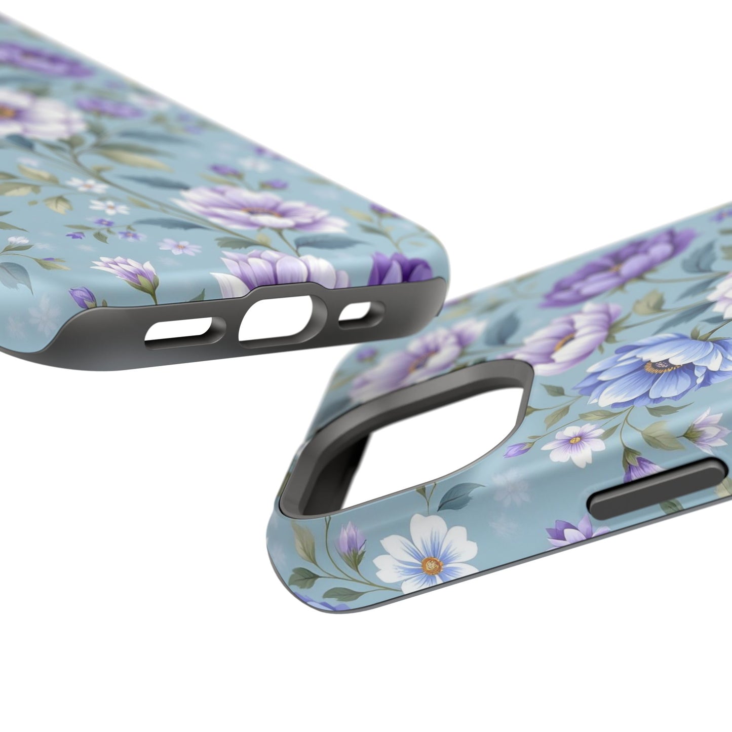 Floral Purple Peony Phone Case — Magnetic Impact‑Resistant Protective Cover
