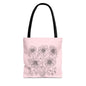 Floral Doodle Pink Tote Bag — Hand-Drawn Flower Design