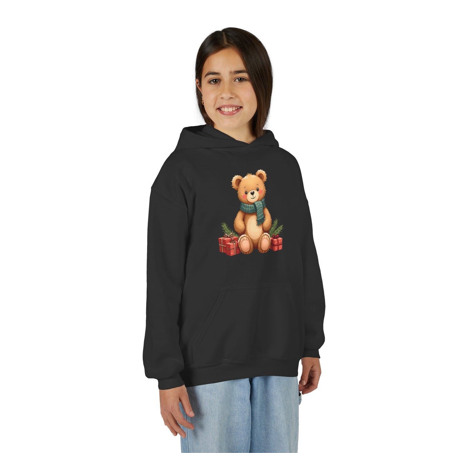 Kids Holiday Teddy Bear Hoodie – Cute Christmas Gift Sweatshirt