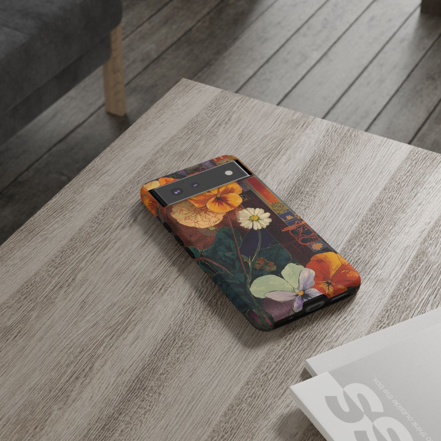 Floral Pansy Tough Phone Case — Vintage Botanical Protection
