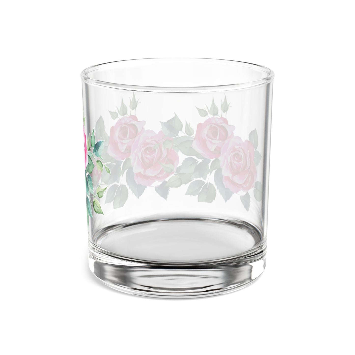 Floral Rocks Glass, 10oz - Elegant Drinkware, Gift for Weddings, Housewarming, Mother's Day, Floral Decor, Personalized Barware