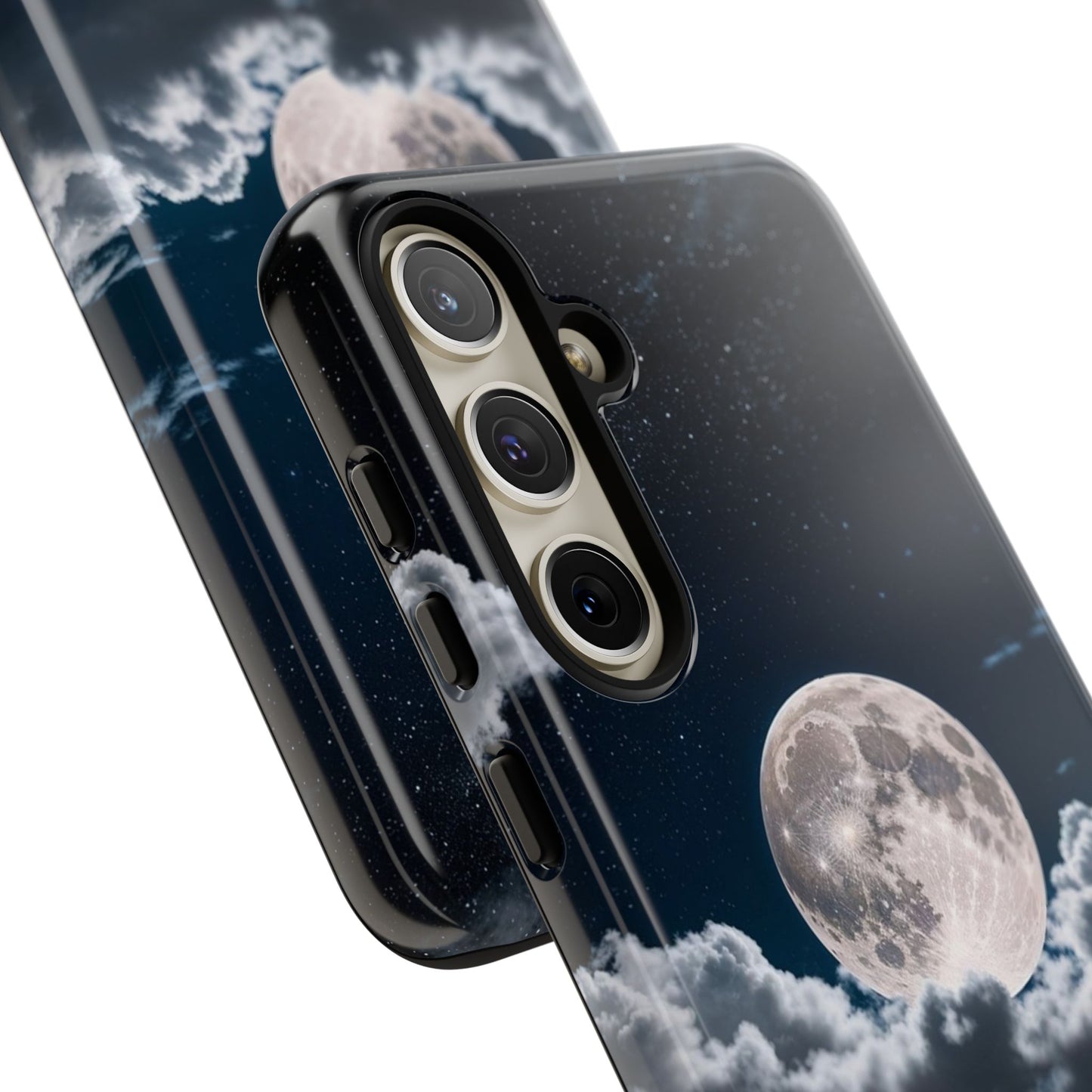 Moonlit Reflection Phone Case — Night Sky Moon & Clouds Tough Case