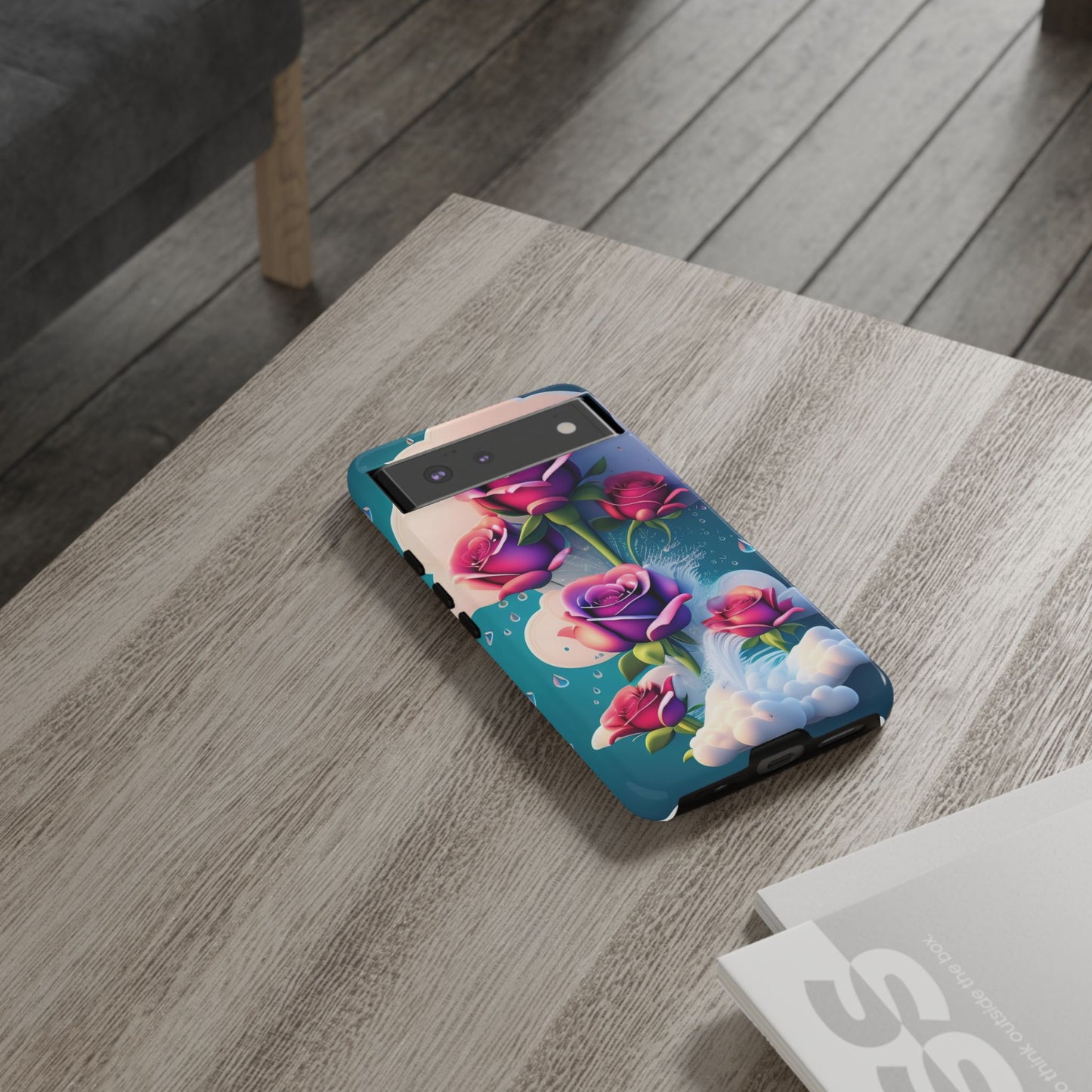 Floral Dream Tough Phone Case — Rose Bouquet Clouds Design