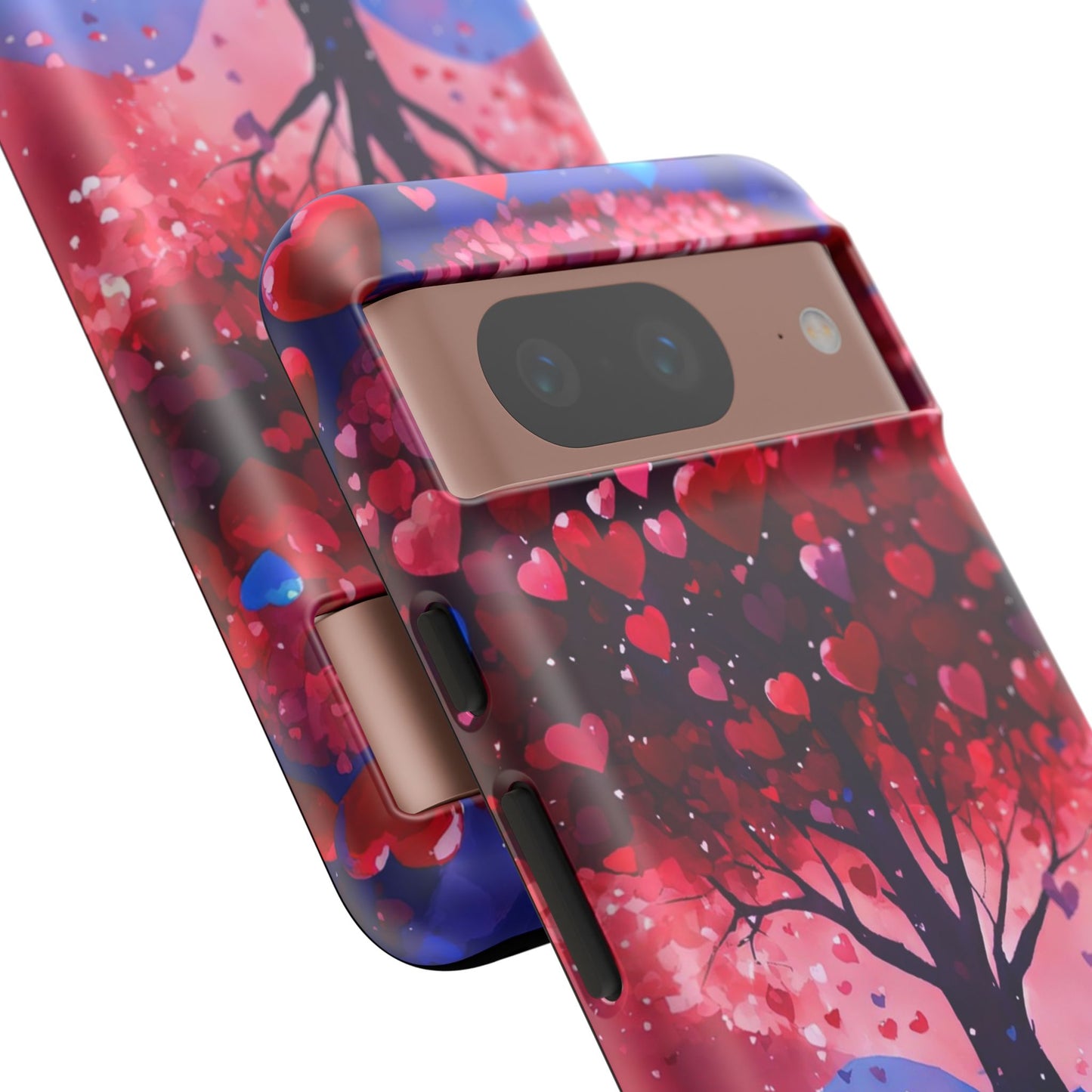 Heart Tree Phone Case — Romantic Red & Blue Protective Tough Case