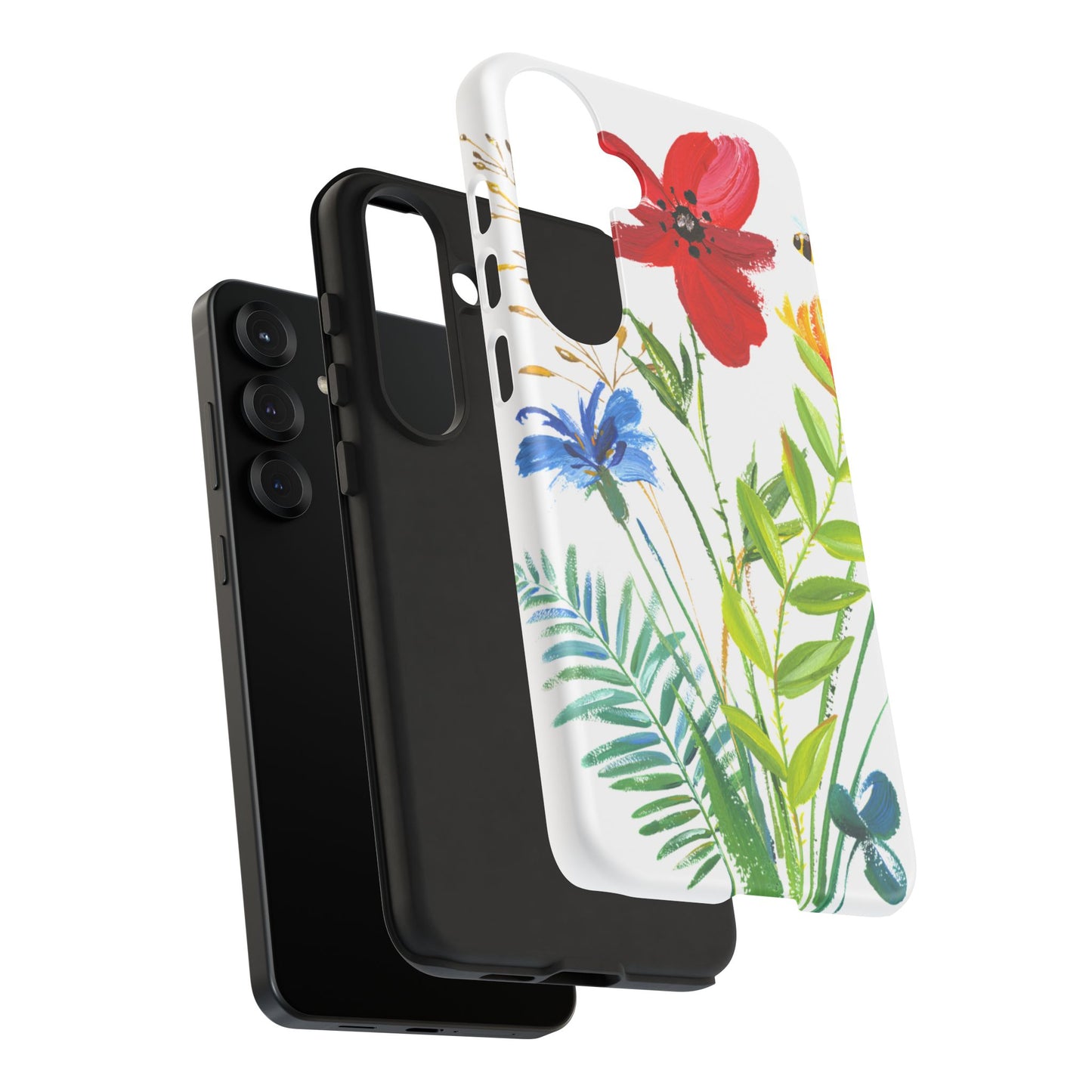 Floral Watercolor Tough Phone Case — Wildflower Bouquet Protective Cover