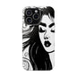 Artistic Black & White Portrait Phone Case — Magnetic Impact-Resistant