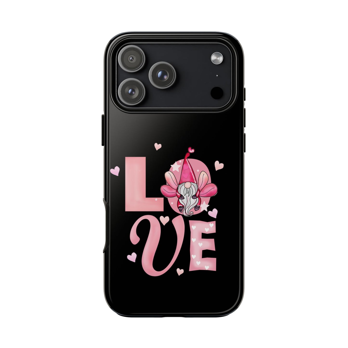 Love Gnome Phone Case — Cute Pink Heart Valentines Protective Case
