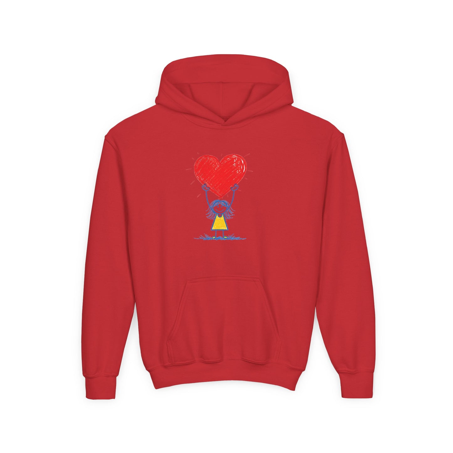 Kids Heart Balloon Hoodie — Cute Girl Holding Red Heart Design