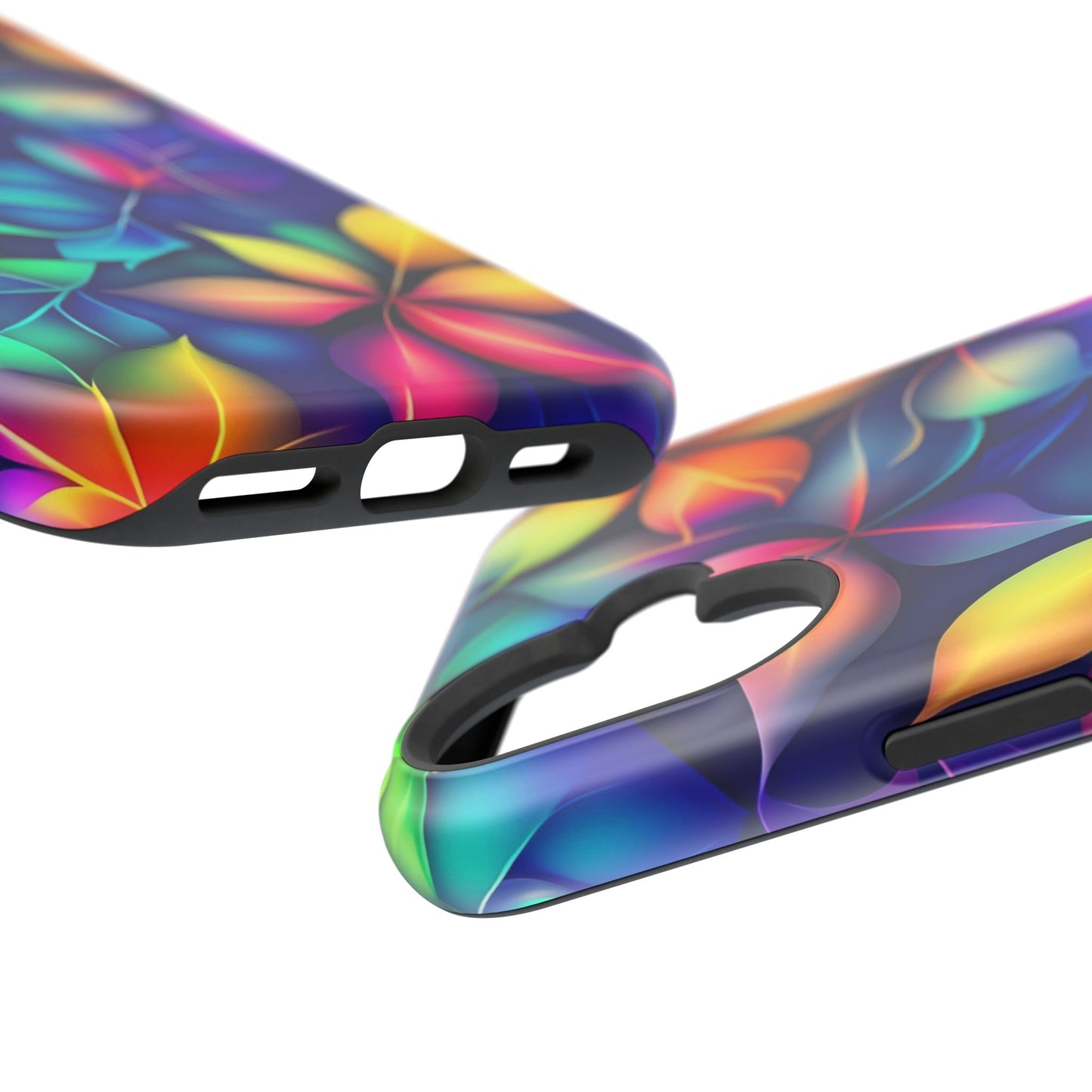 Floral Prism Magnetic Impact-Resistant Phone Case — Colorful Gradient Petal Design