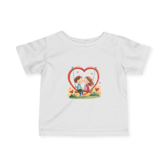 Infant Tee — Cute Heart Kids Valentine Design