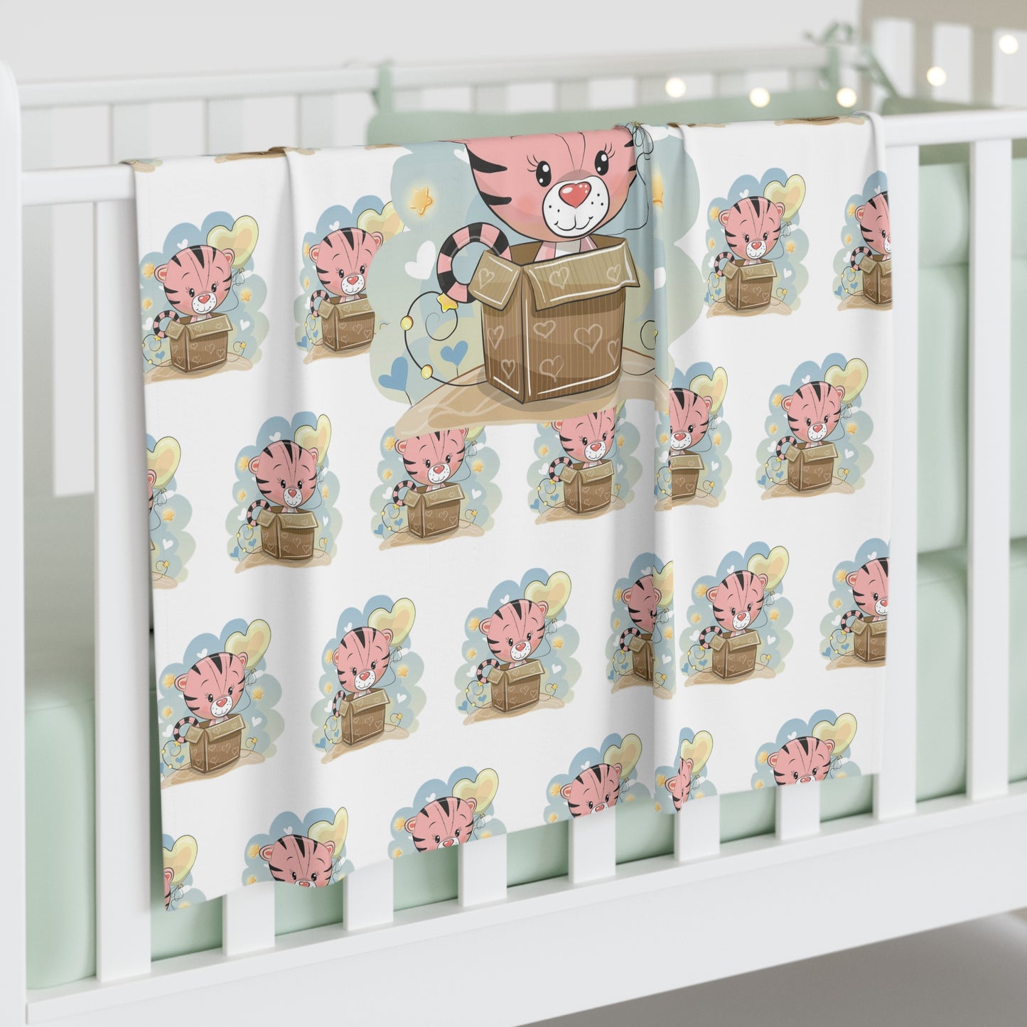 Whimsical Baby Swaddle Blanket, Soft Infant Wrap, Cute Tiger Design