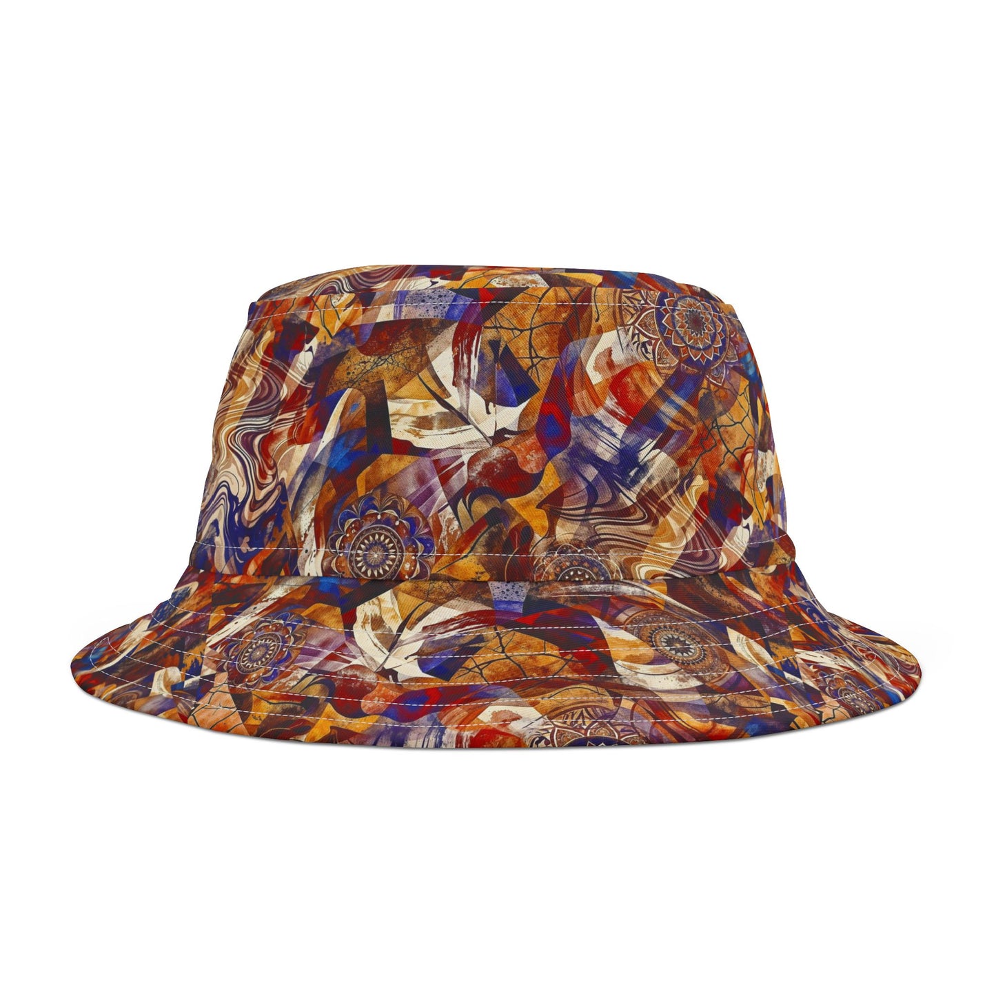 Abstract Autumn Swirl Bucket Hat — Colorful Psychedelic All-Over-Print