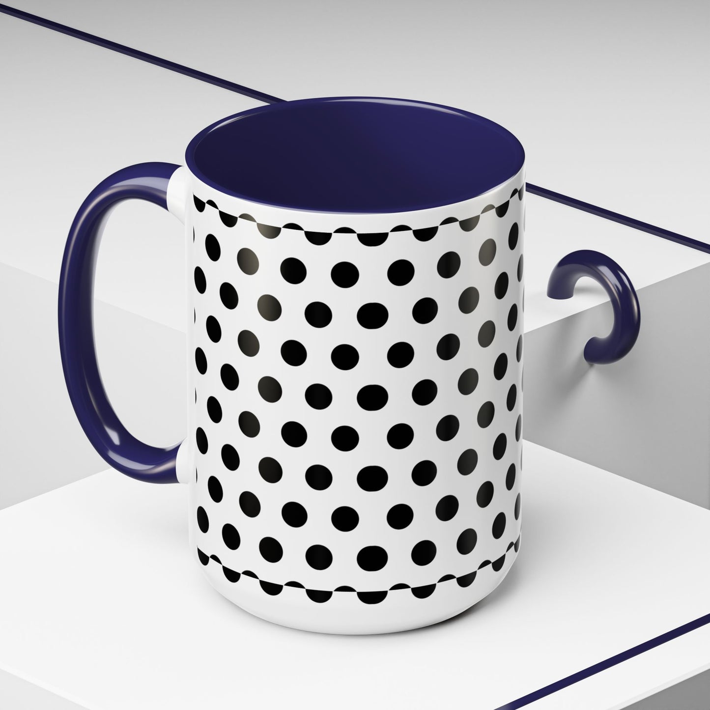Elegant Polka Dot Mug - Stylish Coffee Cup for Home, Office, Gift for Birthdays, Anniversaries, Holidays, Unique Drinkware
