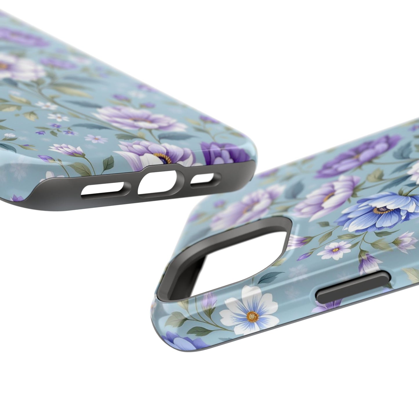 Floral Purple Peony Phone Case — Magnetic Impact‑Resistant Protective Cover