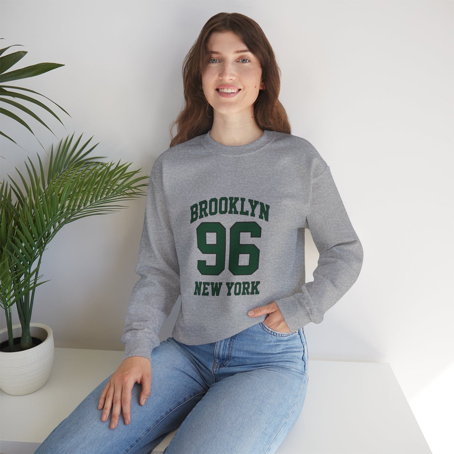Crewneck Sweatshirt - Brooklyn 96 New York Vintage Athletic Pullover