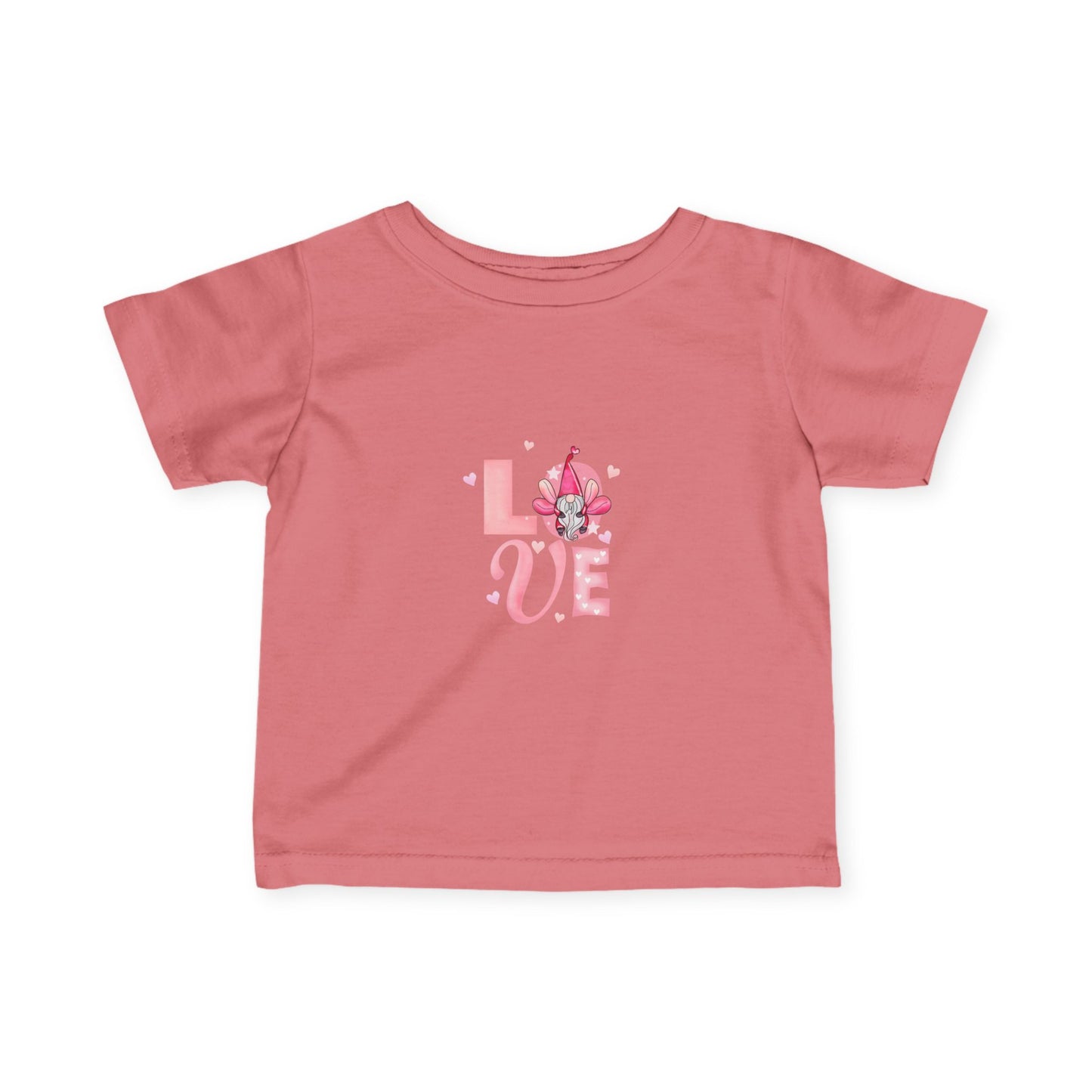 Infant Tee — Pink Floral "LOVE" Baby T‑Shirt, Cute Newborn Gift for Valentine’s & Everyday