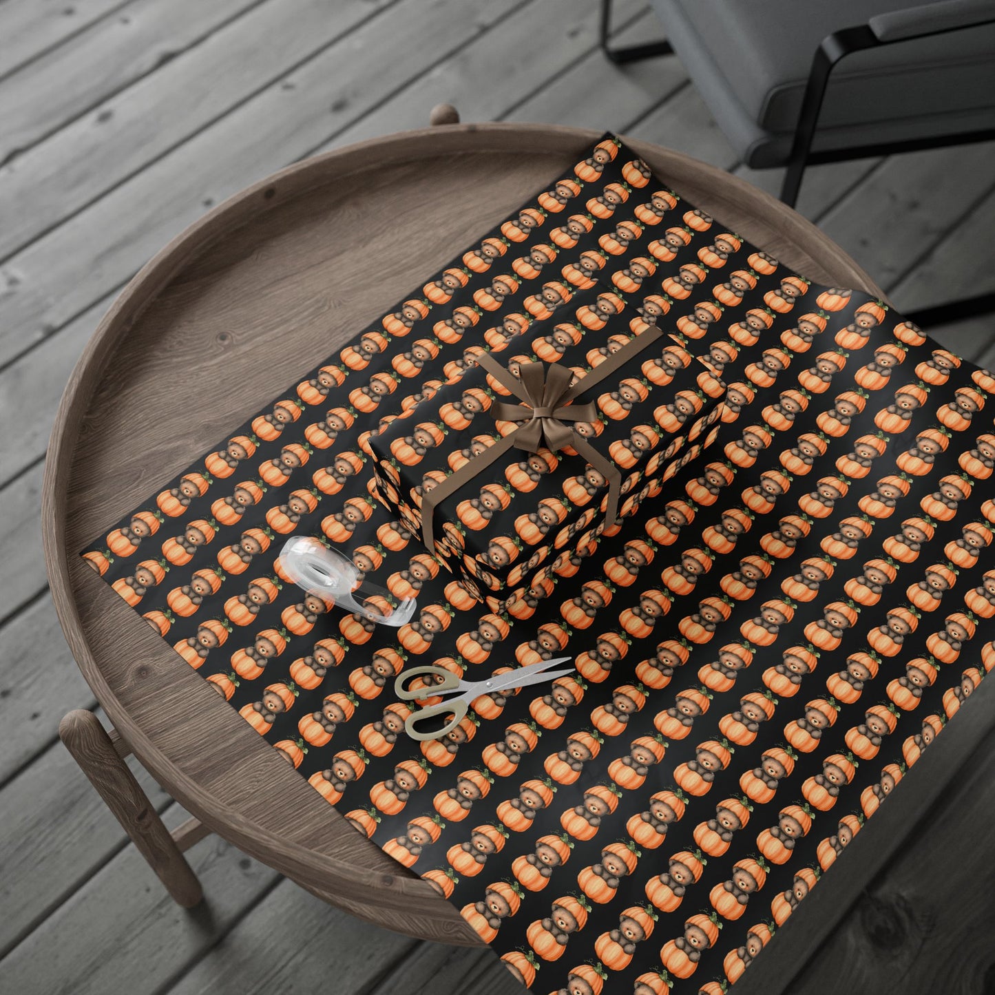 Halloween Pumpkin Wrapping Paper, Fall Gift Wrap, Spooky Decor, Autumn Celebration, Trick or Treat Packaging